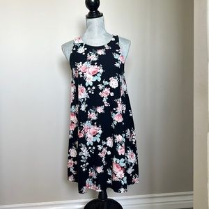 Black floral print dress